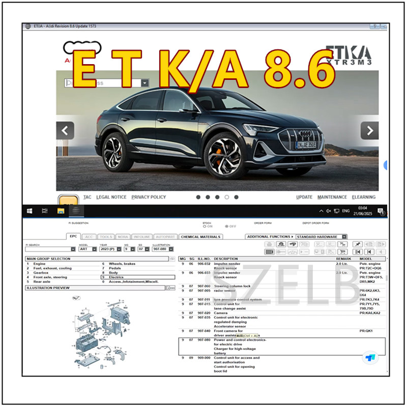 Newest ETKA 8.6+ Elsawin 6.0 A - đánh giá và giá Electronics Repair Parts